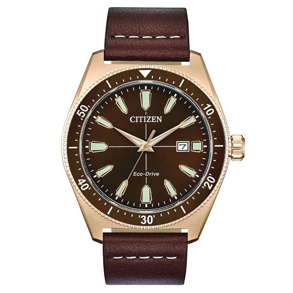 Đồng hồ Nam Citizen Eco-Drive brown AW1593-06X 43mm