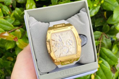 Đồng hồ Nam Guess Gold Tone 43mm Silicon