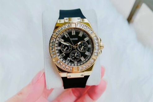 Đồng hồ Nữ Guess Black Gold 39mm GW0118L1