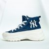 Giày MLB Chunky High Mono Jaquard NY Yankees D.Blue 3ASHU311N - 38