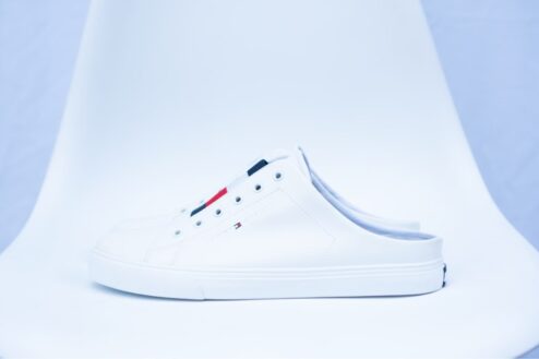 Giày Tommy Hilfiger Mule White Leather TWLENNEY