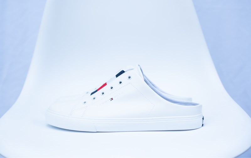 Giày Tommy Hilfiger Mule White Leather TWLENNEY