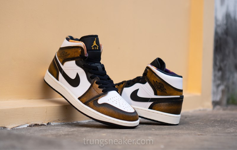 Giày Nike Air Jordan 1 Mid Orange Wear-Away DQ8417-071 Giày Nike Air Jordan 1 Mid Orange Wear-Away DQ8417-071
