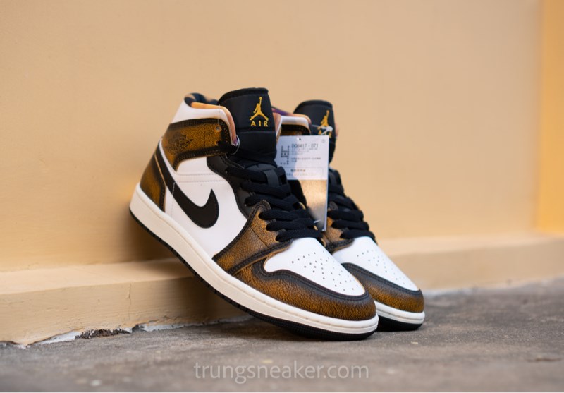 Giày Nike Air Jordan 1 Mid Orange Wear-Away DQ8417-071 Giày Nike Air Jordan 1 Mid Orange Wear-Away DQ8417-071