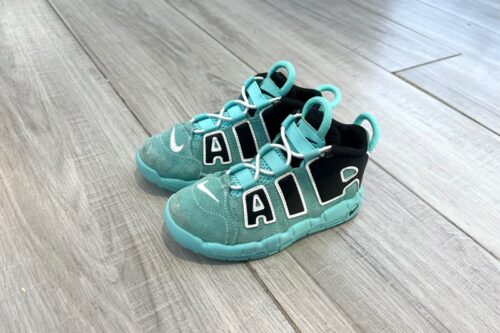 Giày trẻ em Nike Uptempo Aqua Black CK0825-403 2hand