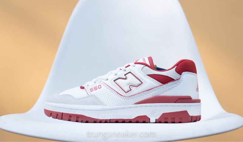 Giày New Balance 550 White Red Suede BB550STF - 43