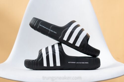 Dép chính hãng Adidas Adilette 22 Black White - 43