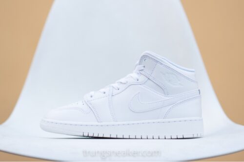 Giày Air Jordan 1 Mid Triple White 554725-136 - 38.5