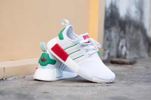 Giày Adidas NMD R1 White Green Red HQ9987 - 38