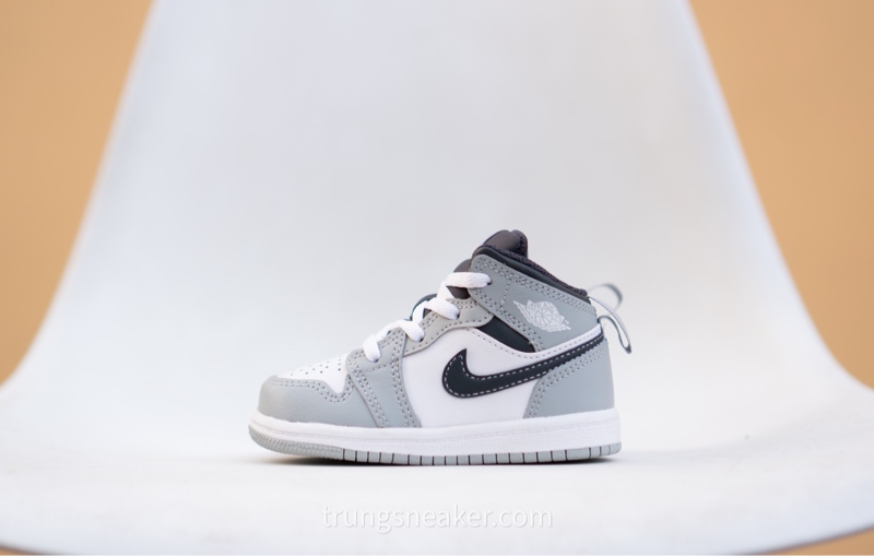 Giày trẻ em Jordan 1 Mid Light Smoke Grey (TD) 640735-078 - 27