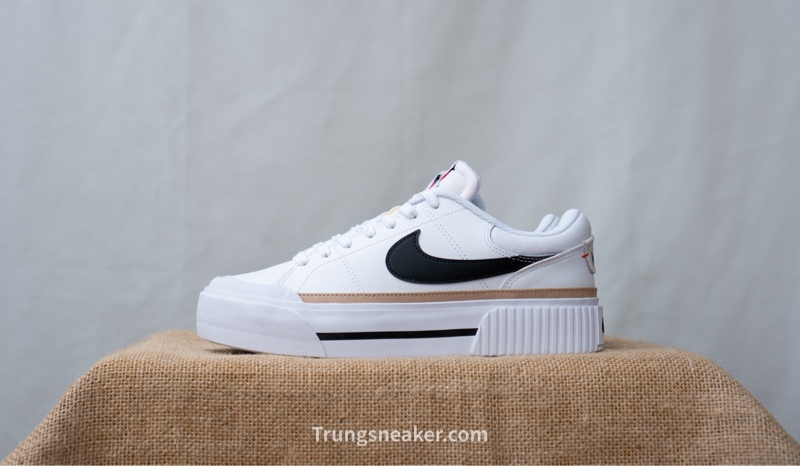 Giày Nike Court Legacy Lift White Black Brown DM7590-100 - 37.5