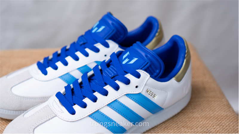 Giày Adidas Samba x Messi White Blue ID3550