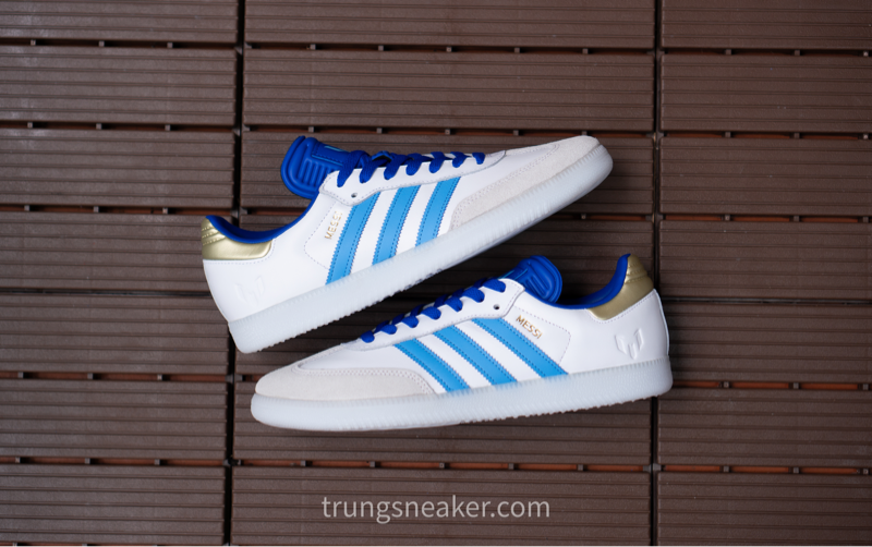 Giày Adidas Samba x Messi White Blue ID3550