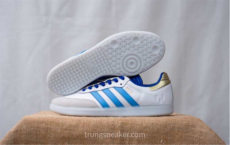 Giày Adidas Samba x Messi White Blue ID3550