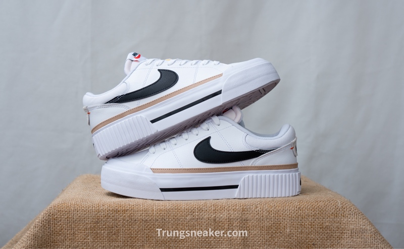 Giày Nike Court Legacy Lift White Black Brown DM7590-100