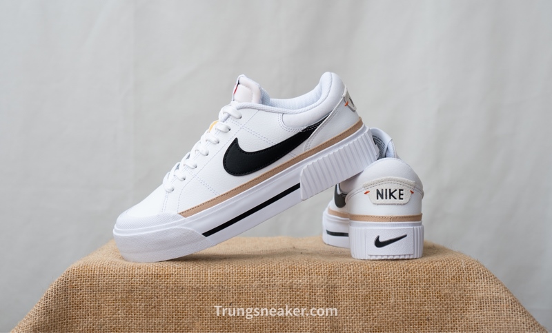 Giày Nike Court Legacy Lift White Black Brown DM7590-100