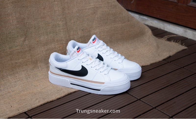 Giày Nike Court Legacy Lift White Black Brown DM7590-100