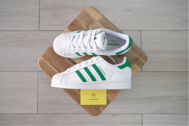 Giày Adidas Superstar White Green IE9047