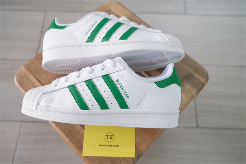 Giày Adidas Superstar White Green IE9047