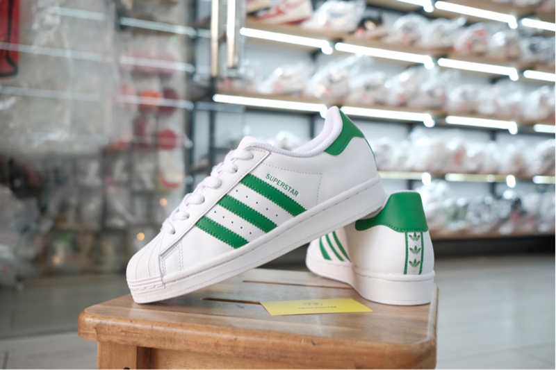 Giày Adidas Superstar White Green IE9047