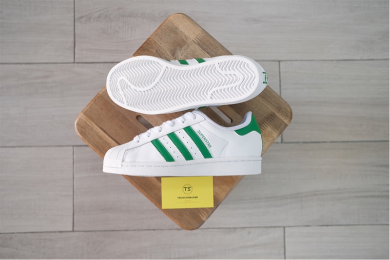 Giày Adidas Superstar White Green IE9047