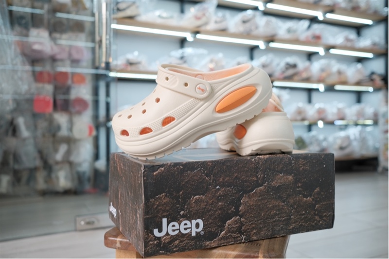 Dép Jeep chính hãng Kem Cam đế cao