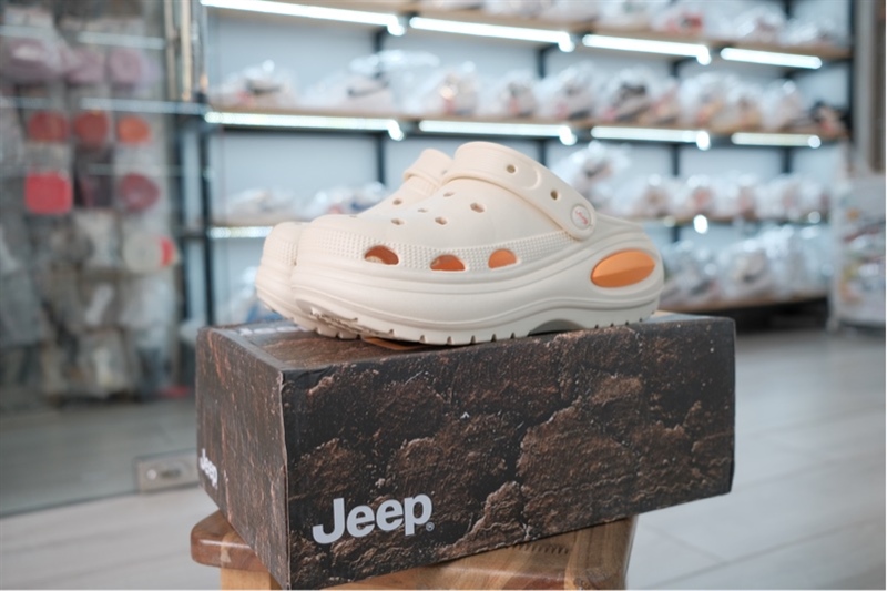 Dép Jeep chính hãng Kem Cam đế cao