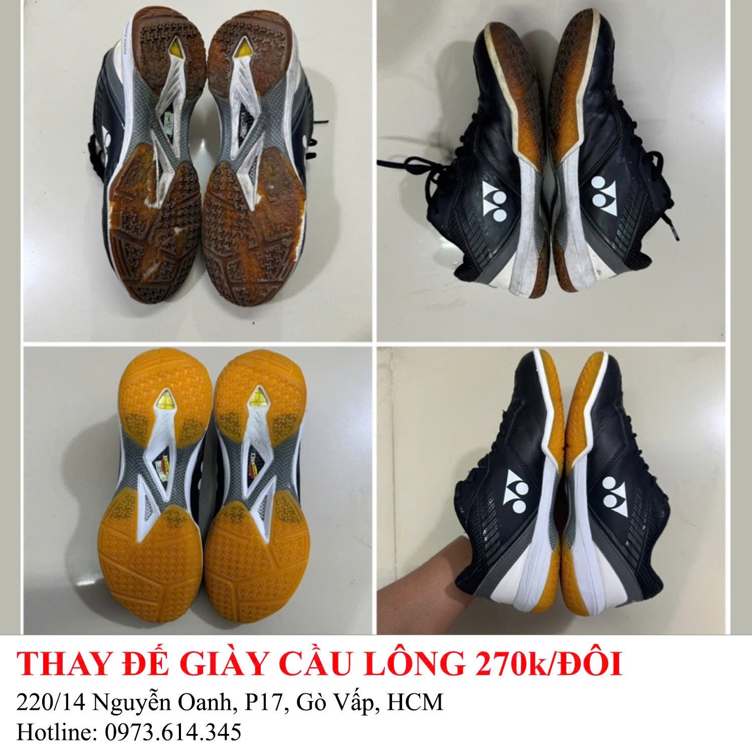 thay de giay cau long