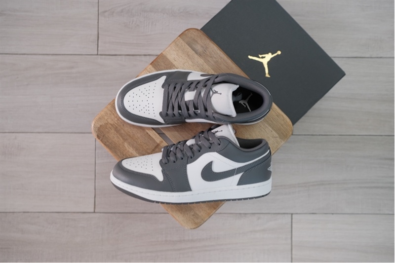 Giày Air Jordan 1 Low White Grey 553558-044