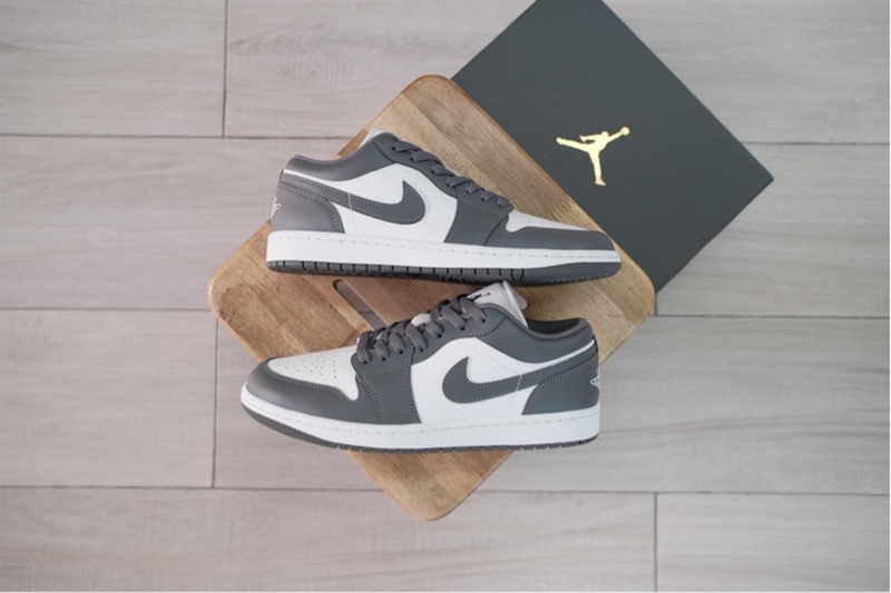 Giày Air Jordan 1 Low White Grey 553558-044 - 41