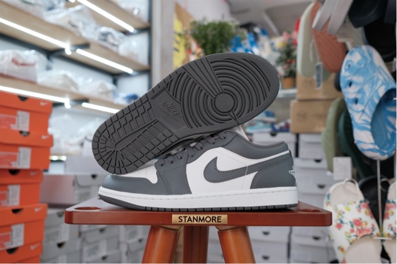 Giày Air Jordan 1 Low White Grey 553558-044