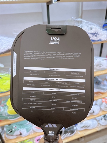 Vợt Pickleball Adidas RX Carbon Control 16mm JL4692 Vợt Pickleball Adidas RX Carbon Control 16mm JL4692