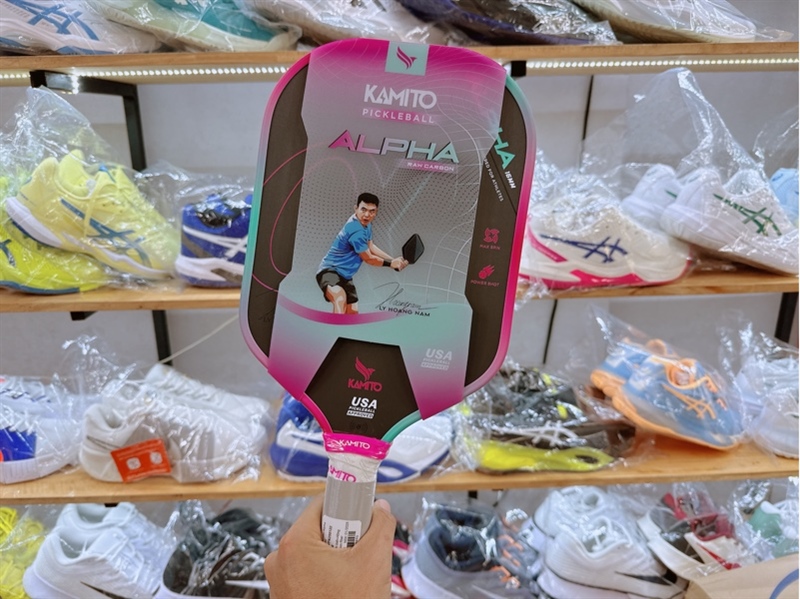 Vợt Pickleball Kamito Alpha Xanh Hồng 16mm KMVPK250122