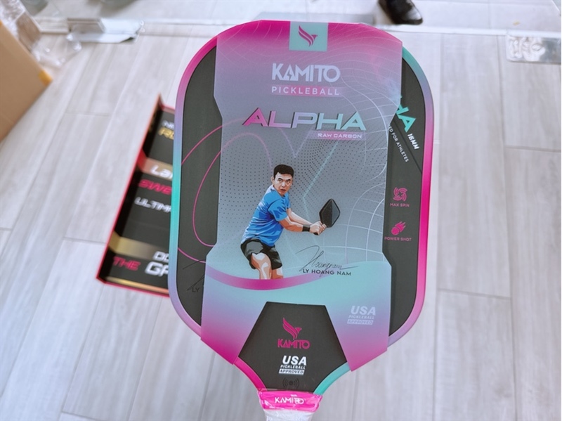Vợt Pickleball Kamito Alpha Xanh Hồng 16mm KMVPK250122