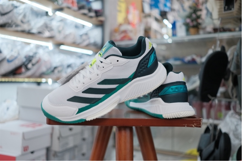 Giày Pickleball Tennis Adidas Courtquick Padel White Green JP7232