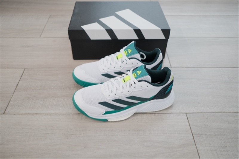Giày Pickleball Tennis Adidas Courtquick Padel White Green JP7232