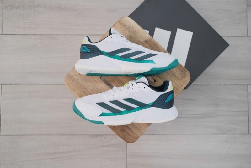 Giày Pickleball Tennis Adidas Courtquick Padel White Green JP7232 - 41