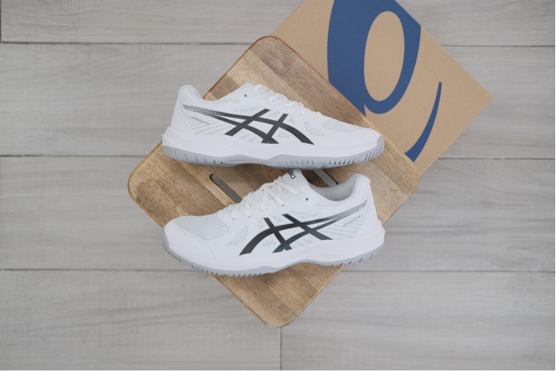 Giày Pickleball Tennis Asics Upcourt 6 White Black 1074A045-101 - 39