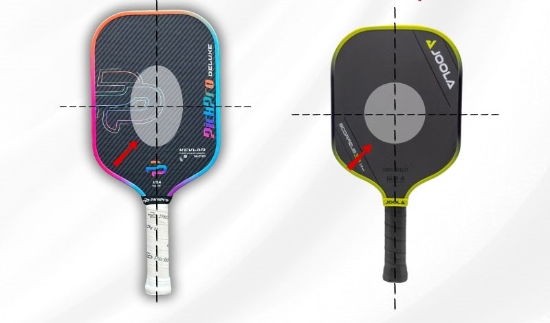 kich thuoc diem ngot cua hai kieu dang vot pickleball