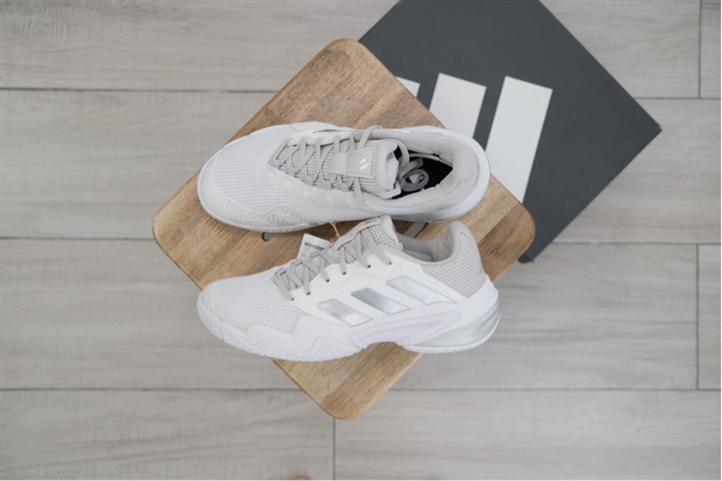 Giày Pickleball Tennis Adidas Barricade 13 White Silver IF0407 - 38
