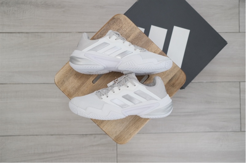 Giày Pickleball Tennis Adidas Barricade 13 White Silver IF0407
