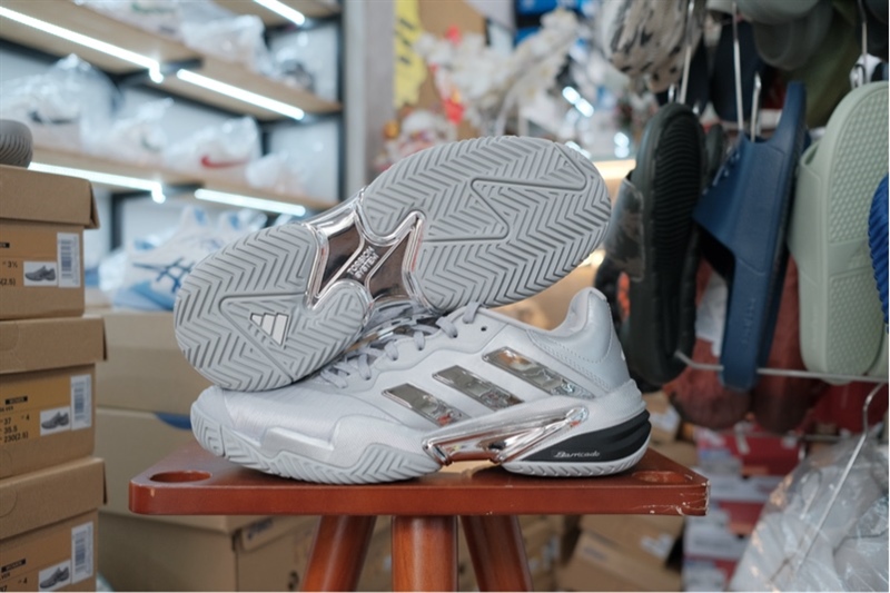 Giày Pickleball Tennis Adidas Barricade 13 25th Silver JR4223