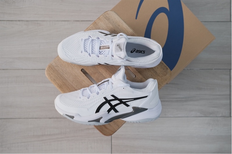Giày Pickleball Tennis Asics Court FF 3 White Black 1041A370-100