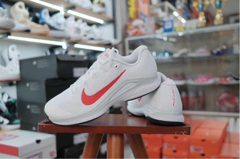 Giày Pickleball Tennis Nike Zoom Vapor 12 White Red FV5552-109