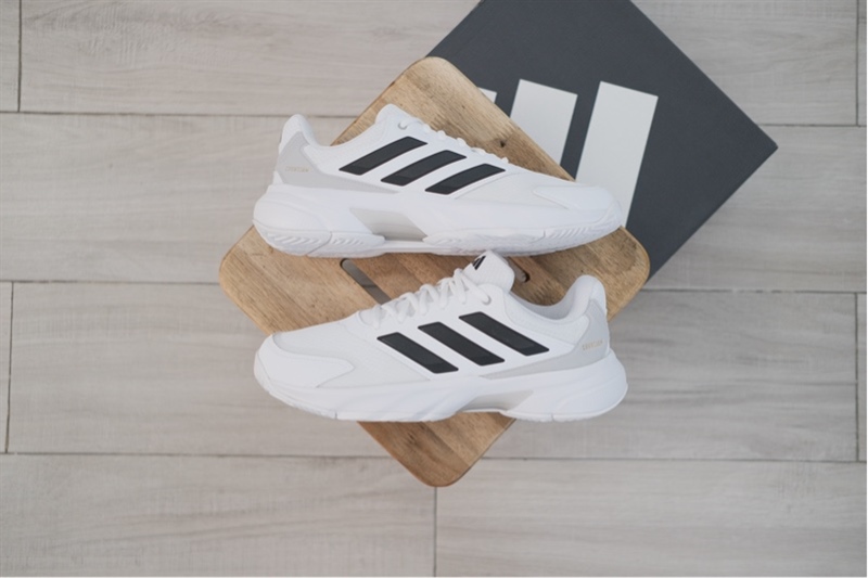 Giày Pickleball Tennis Adidas CourtJam Control 3 White Black IF7888