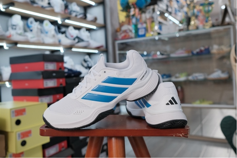 Giày Pickleball Tennis Adidas Gamecourt 3 White Blue KI3596
